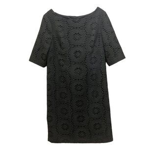 Adrianna Papell dress sheath lace lined gray short sleeve 12